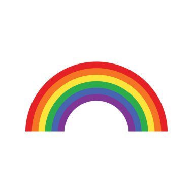 Beyaz arkaplanda izole edilmiş gökkuşağı düz çizgileri