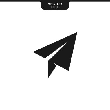 Kağıt uçak ikonu. Doğrudan ileti sembolü çizimi