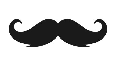 Bıyık ikonu. Erkek Bıyığı Siyah silueti.