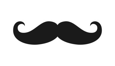 Bıyık ikonu. Erkek Bıyığı Siyah silueti.