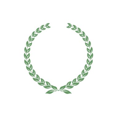 Laurel çelenk vektörü. Basit Laurel yaprakları çizimleri
