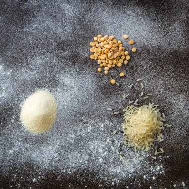 Bezelye, pirinç, irmik