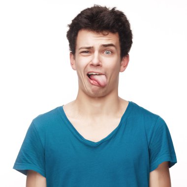 mutlu bir adam işareti - tam uzunlukta portre üzerinde beyaz Yaşasın vererek