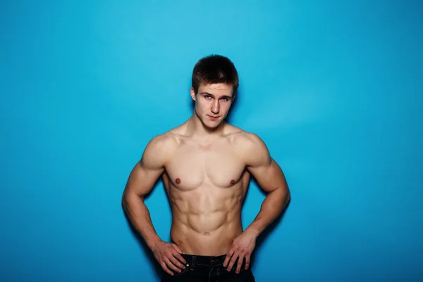 Muscle sexy young man — Stock Photo, Image