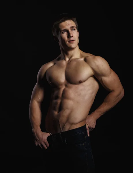 Muskel sexig ung man — Stockfoto