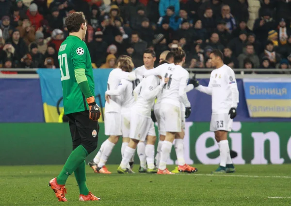 Real Madrid firar ett mål — Stockfoto
