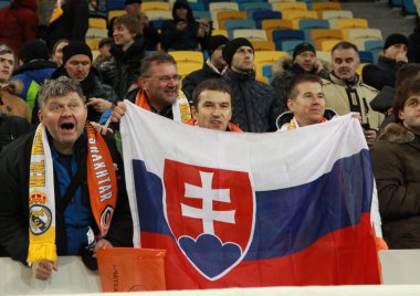 Slovakça hayranları sırasında Uefa Şampiyonlar Ligi