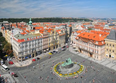 Jan Hus anıtın Prag, Çek Cumhuriyeti için havadan görünümü