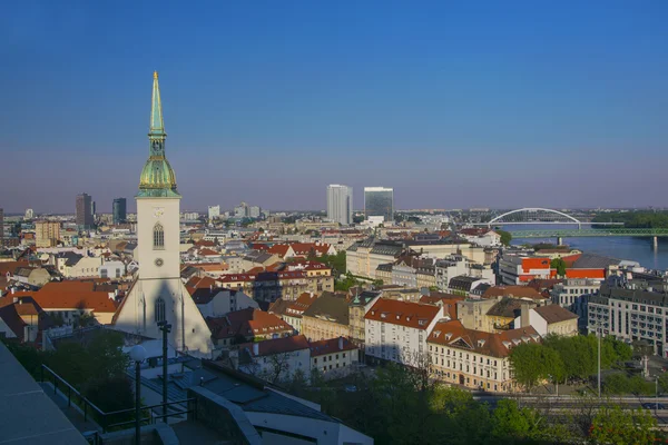 Bratislava, Slovaquie vue aérienne depuis la colline du château — Photo
