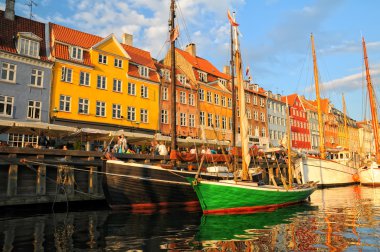 Tekne Nyhavn - yeni yeşil Haven, Kopenhag, Danimarka