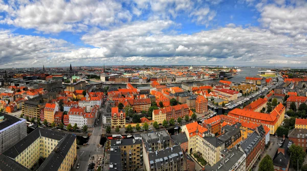 Letecký pohled na panorama v Kodani, Dánsko — Stock fotografie