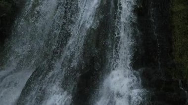 Yosun kaplı kaya yüzeyinin üzerinden akan şelalenin yakın çekimi, yüksek hızlı bir kamerayla, suyun dokusunu, yer çekimini ve organik hareketini yakalayarak, ultra yavaş çekimde filme alınır.