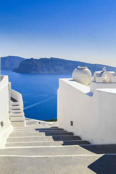 Zee uitzicht vanaf Santorini eiland, Griekenland — Stockfoto