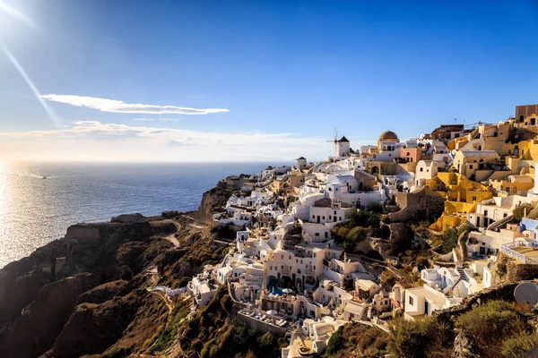 Santorini günbatımı (Firostefani) - Yunanistan tatil arka plan