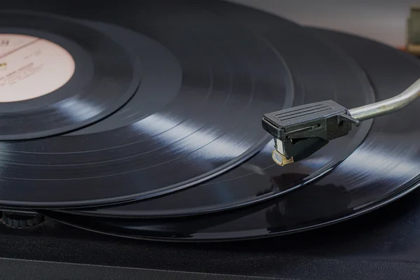 Record player Melody on a rotating disc — Stock Photo, Image
