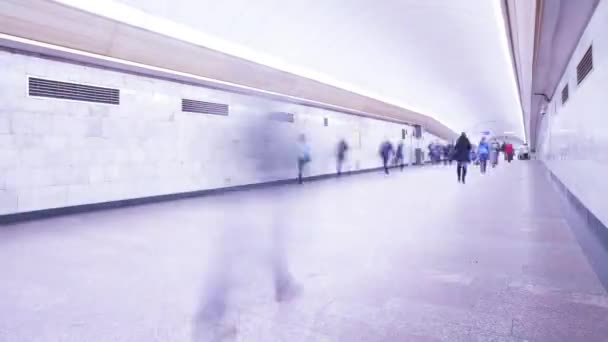 Crowd Of People In The Russian Subway — Stock Video