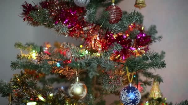 Kerstboom versieren — Stockvideo