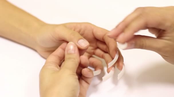 键合的指甲的小贴士 — 图库视频影像