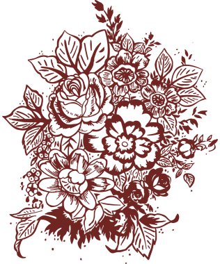 Paisley mehndi vektör çiçek tasarım