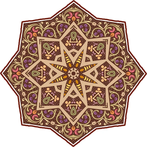 Mandala disegno illustrazione etnico indiano — Vettoriale Stock
