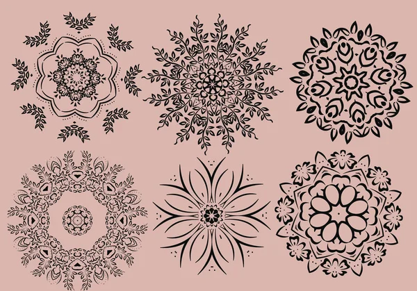 Mandala diseño de ilustración étnica india — Vector de stock