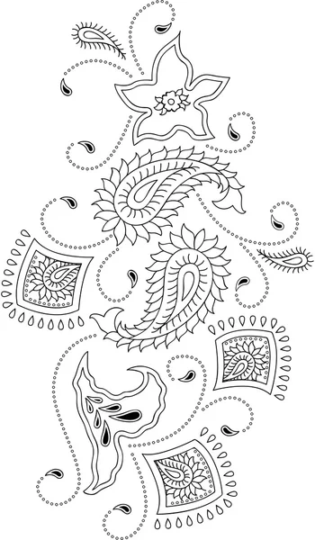 Paisley mehndi vector diseño floral — Vector de stock
