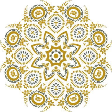 Mandala etnik Hint illüstrasyon tasarımı