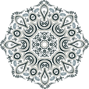 Mandala etnik Hint illüstrasyon tasarımı