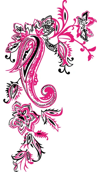 Paisley mehndi vektör çiçek tasarım — Stok Vektör
