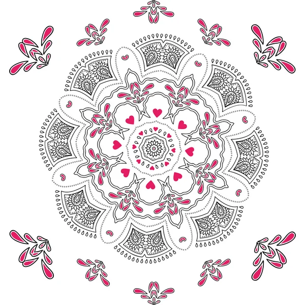 Mandala diseño de ilustración étnica india — Vector de stock