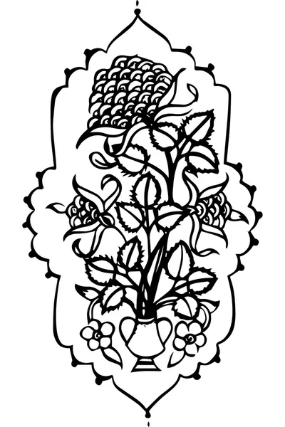 Paisley mehndi vector bloemdessin — Stockvector