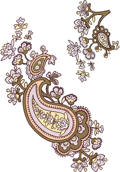 Paisley mehndi vettore disegno floreale — Vettoriale Stock