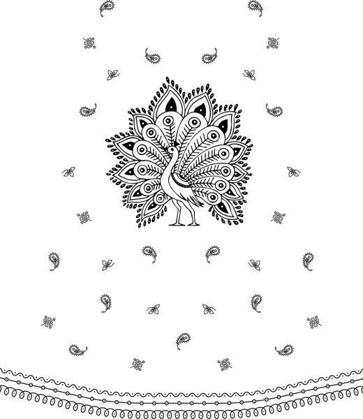 Paisley mehndi vector bloemdessin — Stockvector