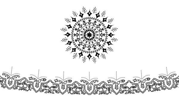 Мандала етнічної індійської ілюстрація дизайн — стоковий вектор