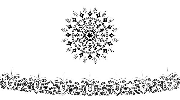 Mandala ethnische indische Illustration Design — Stockvektor