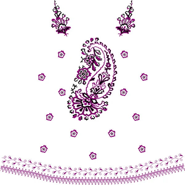 Paisley mehndi vetor design floral — Vetor de Stock