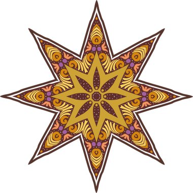 Mandala etnik Hint illüstrasyon tasarımı