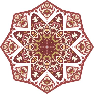 Mandala etnik Hint illüstrasyon tasarımı