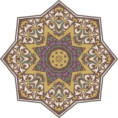 Mandala etnik Hint illüstrasyon tasarımı