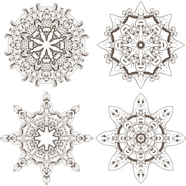 Mandala etnik Hint illüstrasyon tasarımı