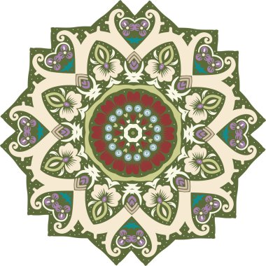 Mandala etnik Hint illüstrasyon tasarımı