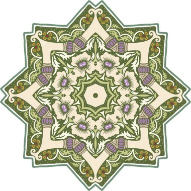 Mandala etnik Hint illüstrasyon tasarımı