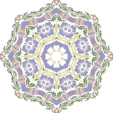 Mandala etnik Hint illüstrasyon tasarımı