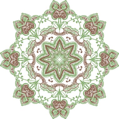 Mandala etnik Hint illüstrasyon tasarımı