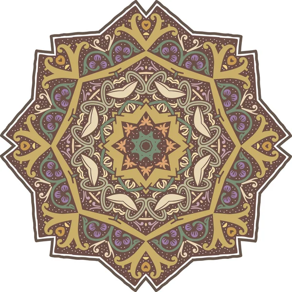 Mandala diseño de ilustración étnica india — Vector de stock