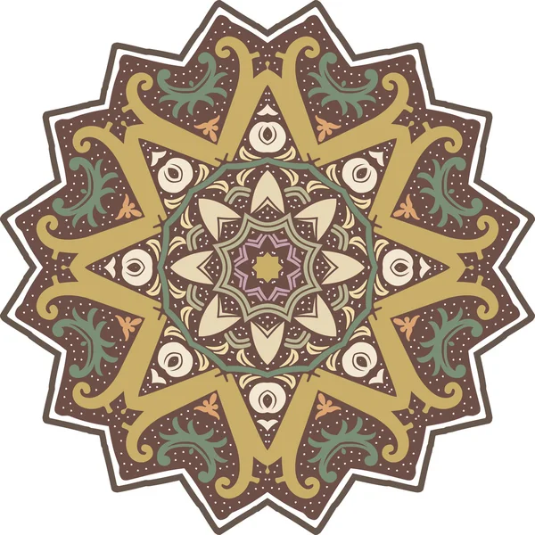 Mandala disegno illustrazione etnico indiano — Vettoriale Stock