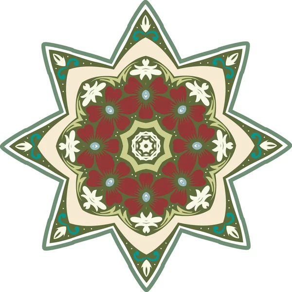 Mandala disegno illustrazione etnico indiano — Vettoriale Stock