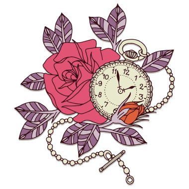 Rose saat dövme tasarımı
