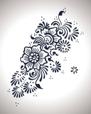 Çiçek kına tasarım grafik illüstrasyon