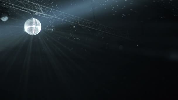 白い反射光線の回転ディスコ ボール — ストック動画